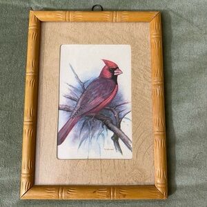 P.H. Gonner Framed Bird Prints Red Cardinal Wall Pictures Vintage Decor OSP